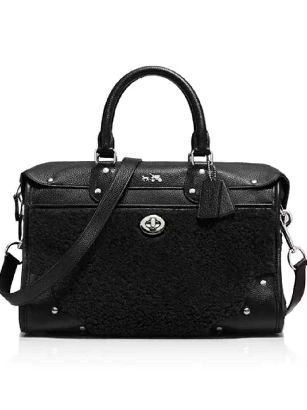 Coach Rhyder Satchel in Shearling Med- Large